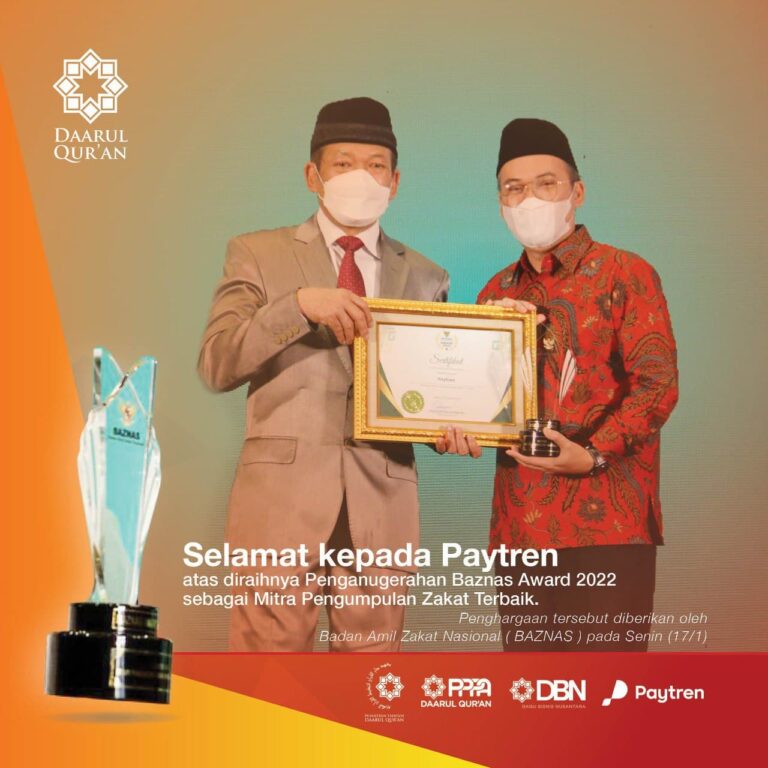 Paytren Raih Baznas Award 2022 Sebagai Mitra Pengumpulan Zakat Terbaik